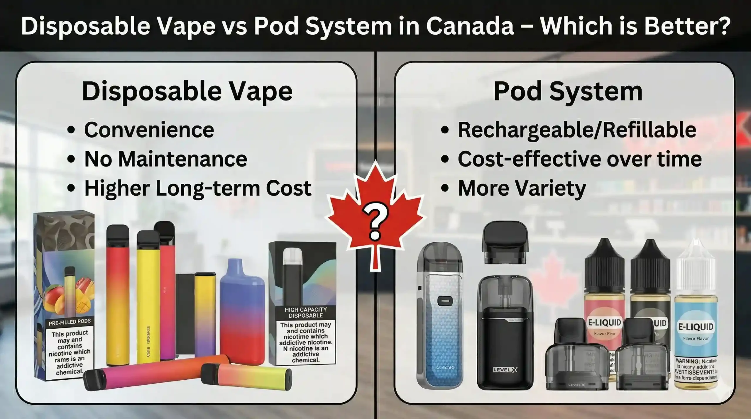 Disposable Vape vs Pod System in Canada – Which is Better